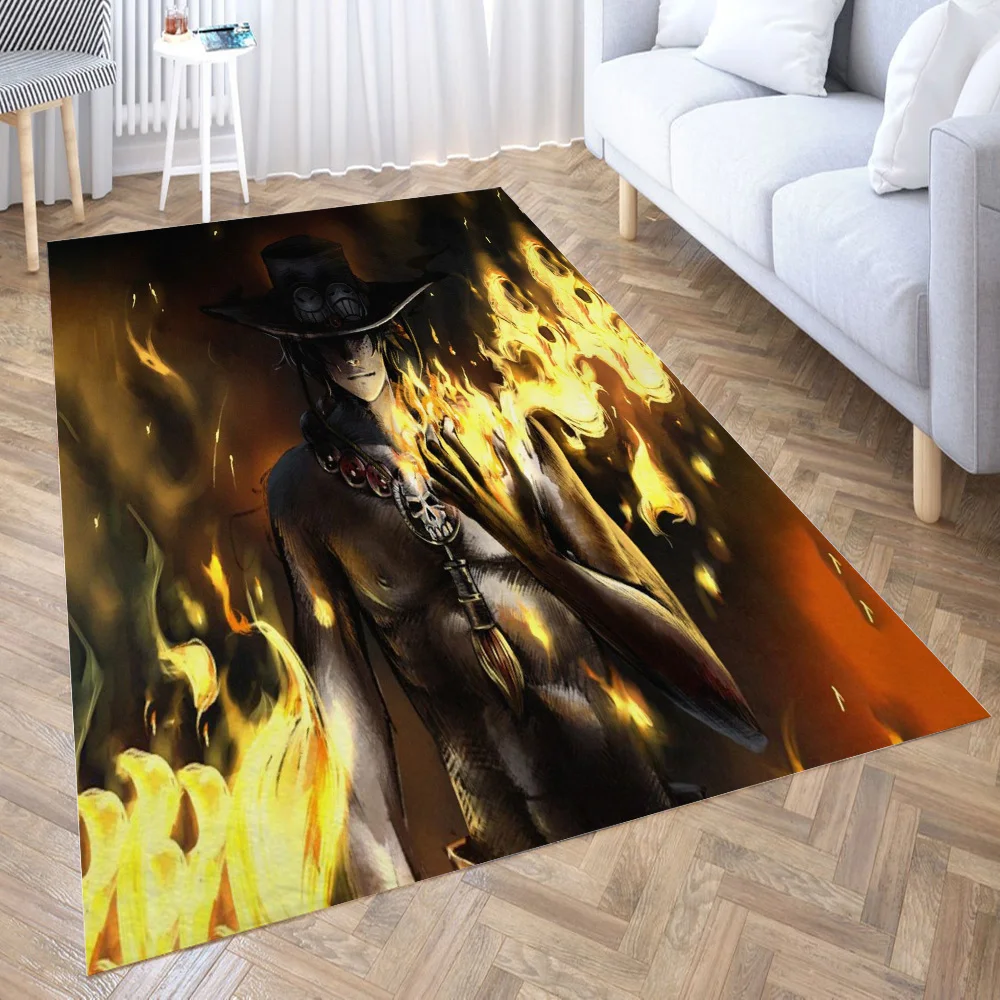 

Oneiece Portgas D Ace Rug Floor Mats Carpet for Living Room Doormat Plush Non-slip Chair Mat Bathroom Carpet
