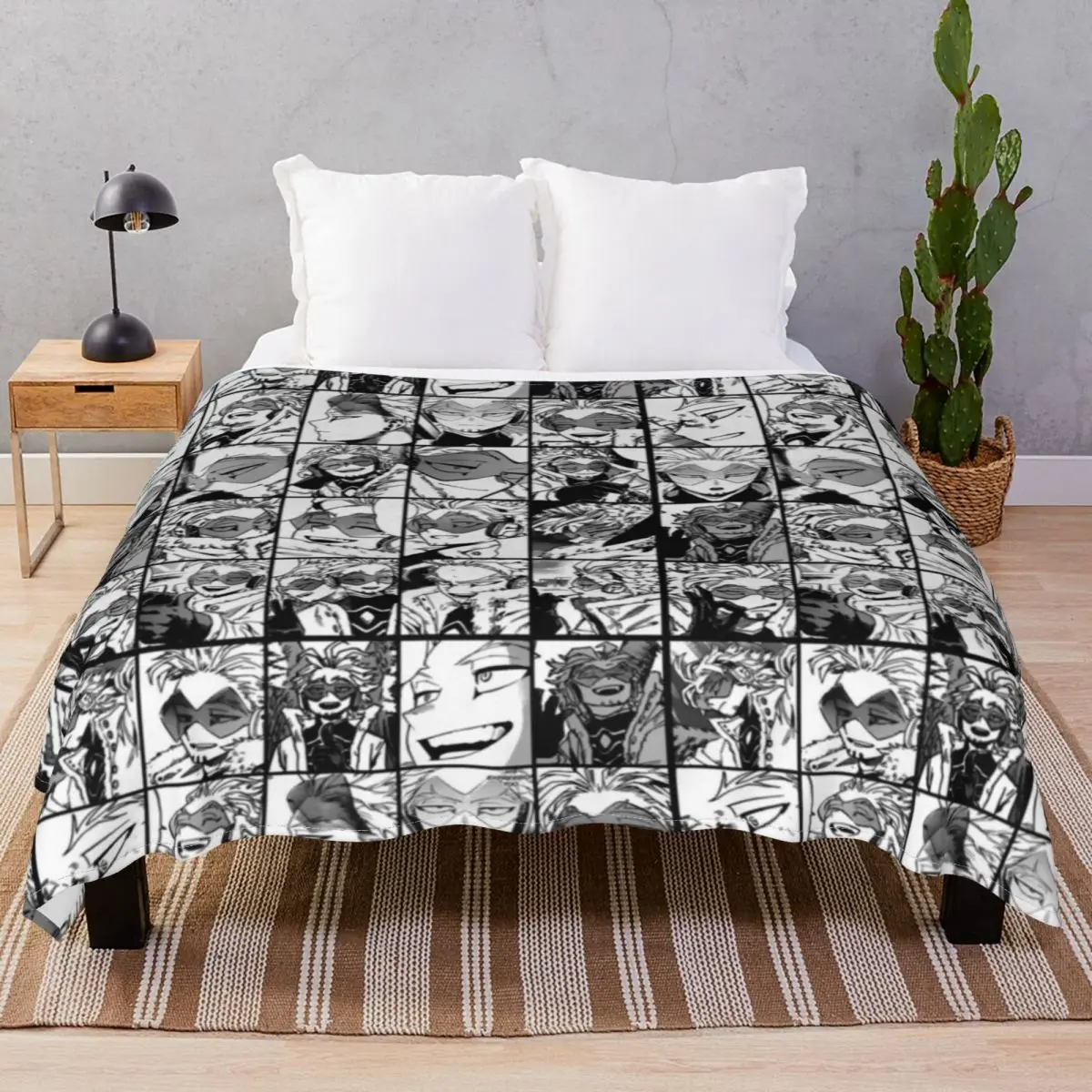 Hawks Manga Black And White Version Blanket Fleece Winter Lightweight Thin Throw Blankets for Bedding Home Couch Travel Cinema