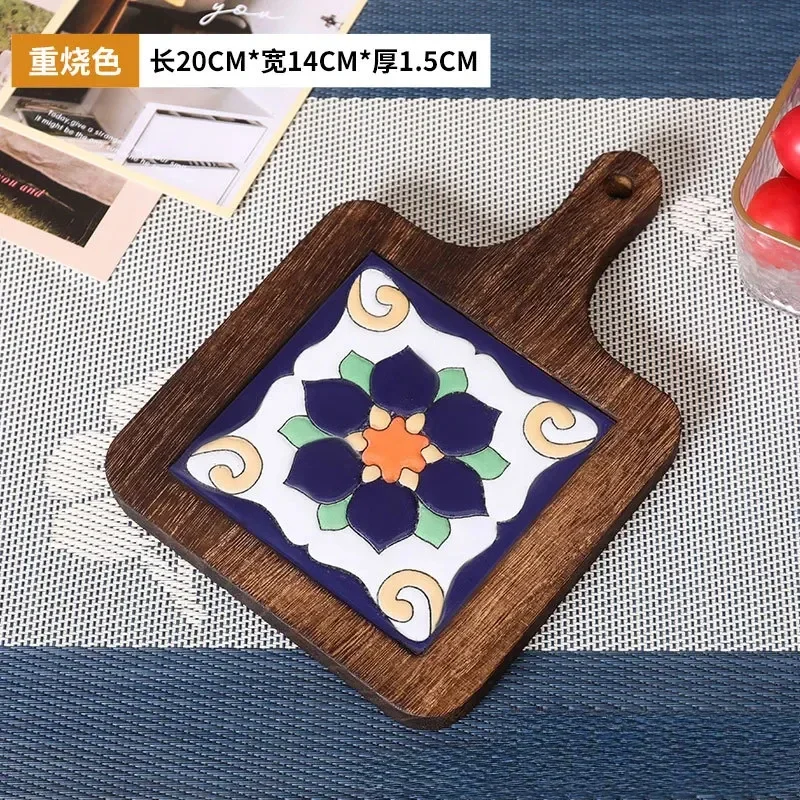 

Бытовые ретро-подставки, теплоизоляционный коврик из цельной древесной цветочной плитки, кастрюля, устойчивый к высоким температурам настольный коврик, подставки