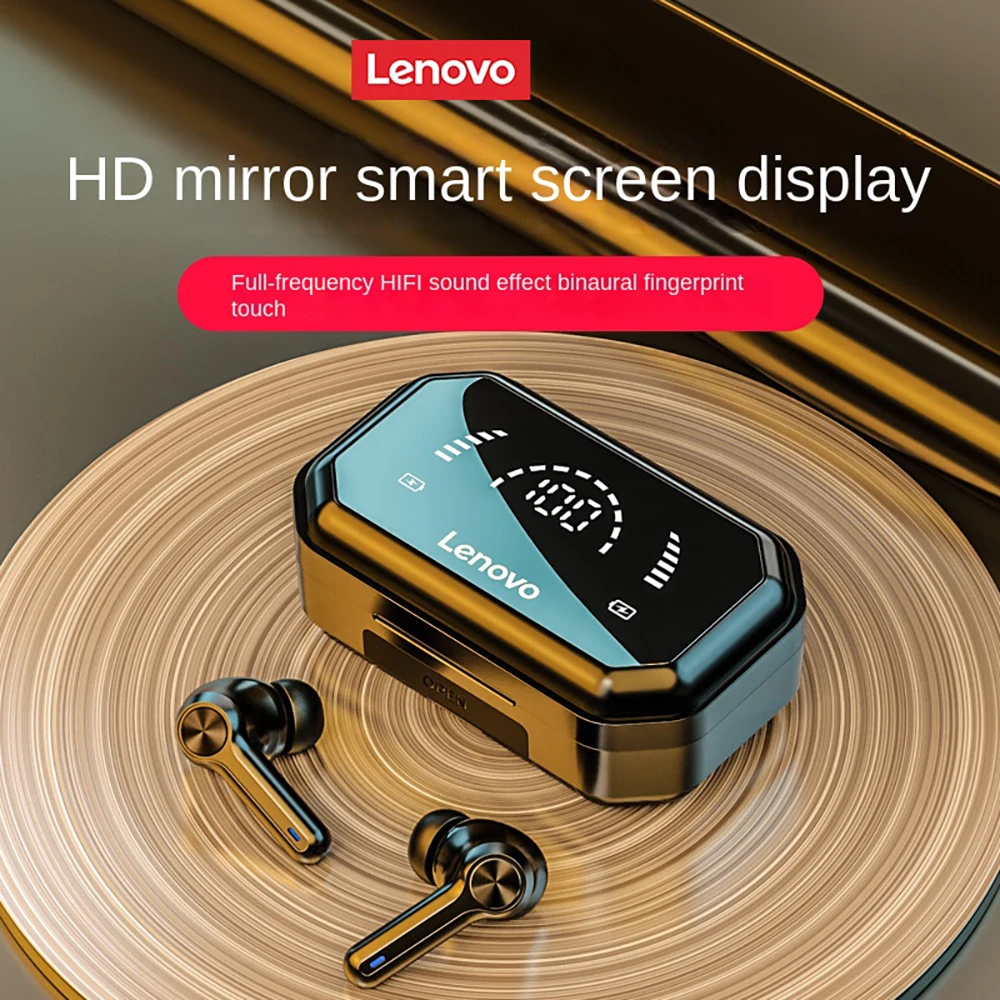 Фото Беспроводные Bluetooth-наушники Lenovo LP3 Pro TWS с низкой задержкой и долгим сроком службы, водонепроницаемая Спортивная гарнитура с тремя дисплеями мощности №2