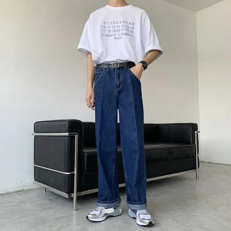 Oversized S-5XL Y2K Fashion Clothes Summer Blue Men's Jeans Denim Hips Hop Casual Baggy Cargo Pants Trousers For Men Teenager