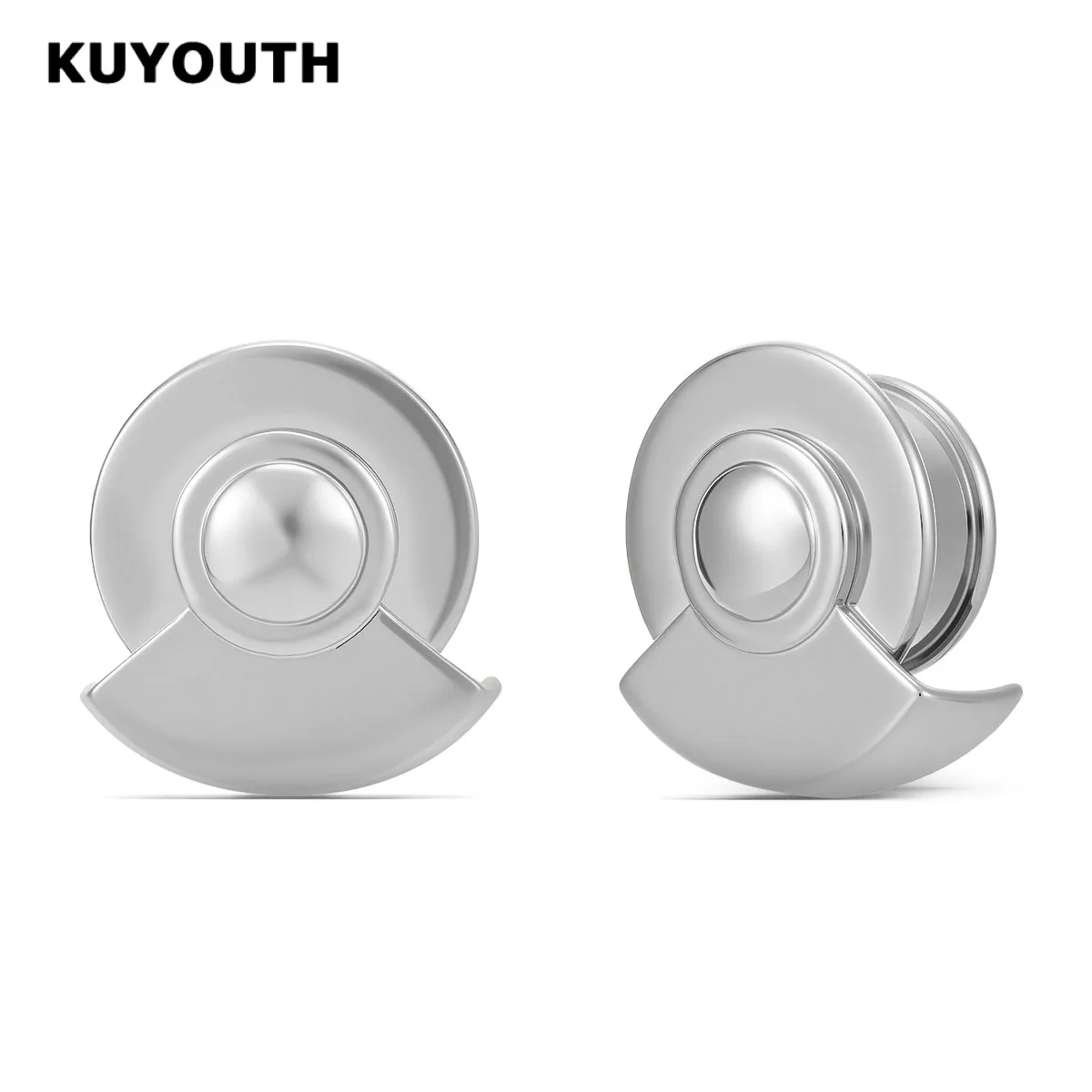 Фото KUYOUTH 2 шт. Пирсинг-тюнели и расширители для ушей из нержавеющей стали, украшения для пирсинга ушей и тела №1