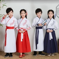 chinese traditional tang dynasty hanfu girl party dress kids uniforms children performance stage clothing set boy dance costumes