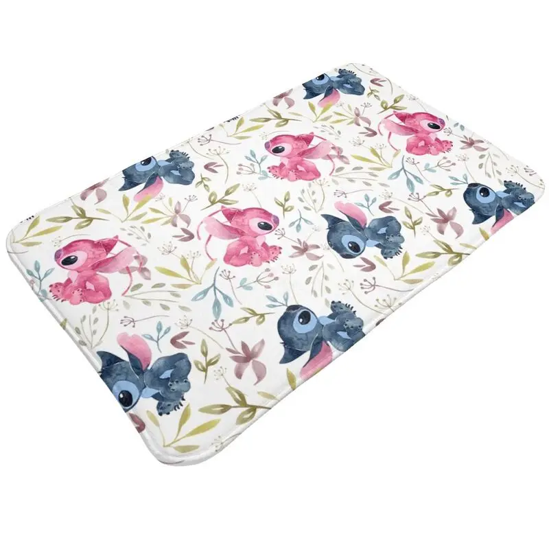 Пользовательский коврик Lilo Stitch с тропическим цветочным принтом на белом коврике