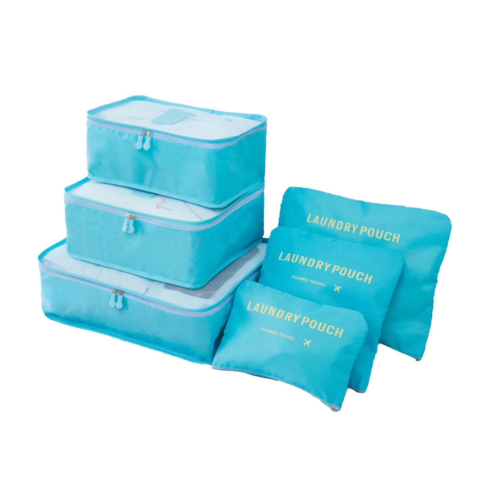 

6pcs Space Saving Foldable Portable Travel Packing Versatile Storage Bags Carry On Luggage Cubes Durable For Clothes Organiser