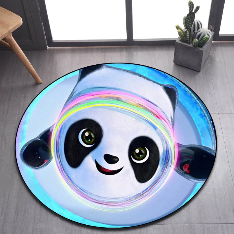 

2022 New Cartoon Mascot Round Carpet Non-slip Floor Mat Baby Playmat Carpet for Living Room Children's Carpet Home Decoration