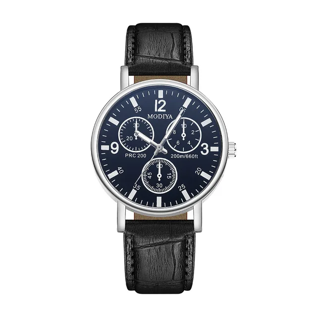 2023 Fashion Mens Sports Watches Man Business Quartz Wristwatch Luxury Black Leather Gift for Boyfriend Valentines Day Gift 4