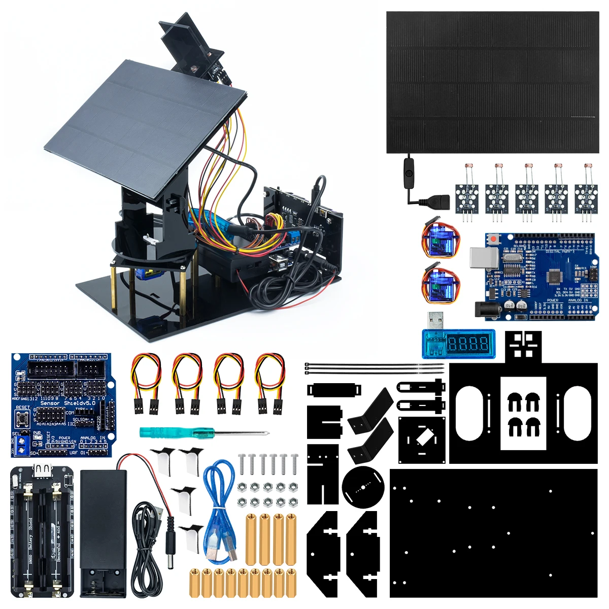

LAFVIN Solar Tracking Starter Kit for Arduino Project DIY Smart Tracker System STEM Programming Code and e-Tutorial