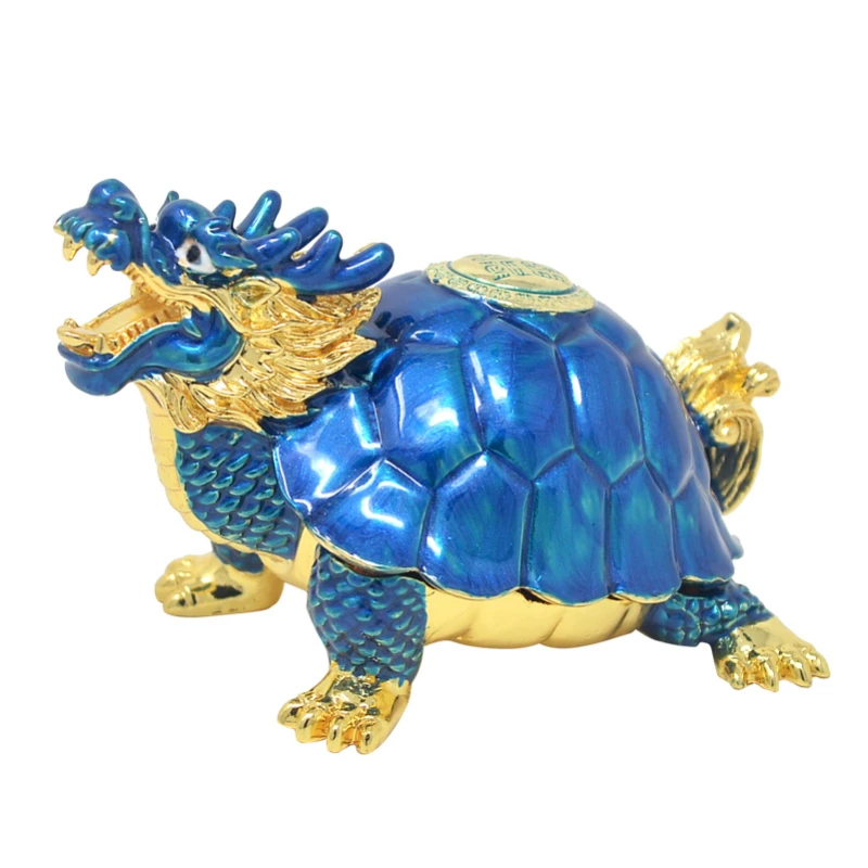 

Statue Blue Dragon Tortoise for Business Success & Support Sculpture Home Office Decor