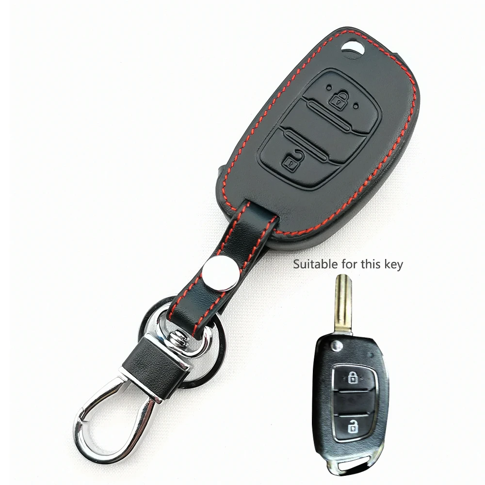 Кожаный чехол для автомобильного ключа с 2/3/4 кнопками, женский брелок для Hyundai Elantra I10 I20 I30 HB20 IX25 IX35 IX45 Santa Fe New Verna