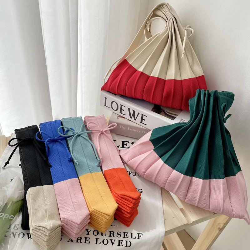 

Knitted Plaid Shopping Bags Women Shoulder Bag Fashion Hollow Out Tote Ladies Female Woven Shopper Purse Lady Crossbody Handbags