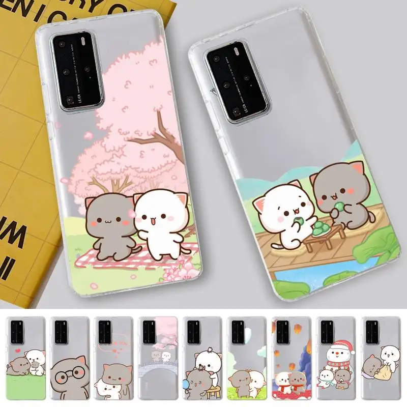 

Mochi Peach Cat Phone Case for Samsung S20 ULTRA S30 for Redmi 8 for Xiaomi Note10 for Huawei Y6 Y5 cover