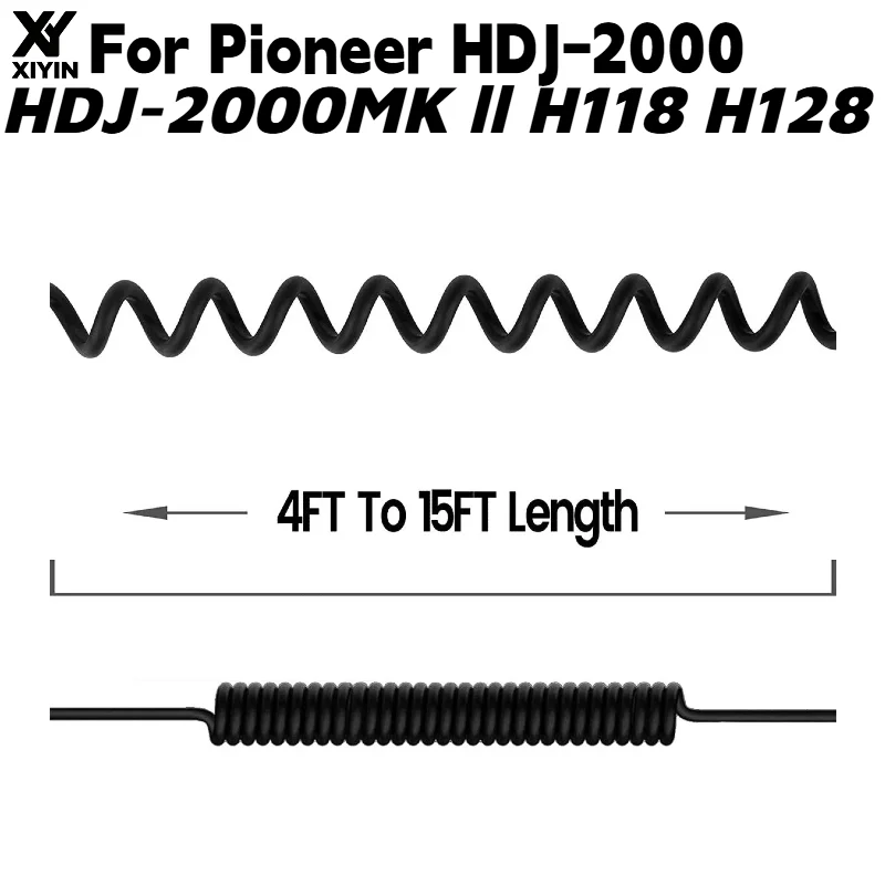 Фото Сменный пружинный кабель для наушников 6.35 мм на Mini XLR 3-контактный для Pioneer HDJ-2000 HDJ-2000MK Il H118 H128, запчасти для ремонта гарнитуры. №2