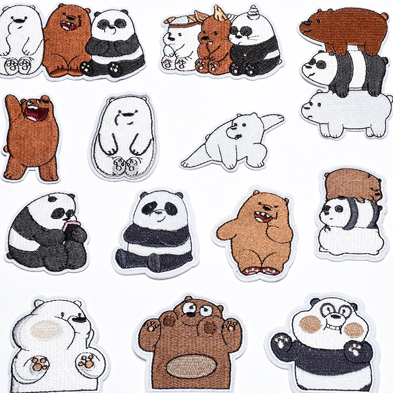 

Cute Cartoon Bear Patch Panda Embroidery Cloth Stickers for Children Coats Repair Damaged Holes Garment Accessories Decoration