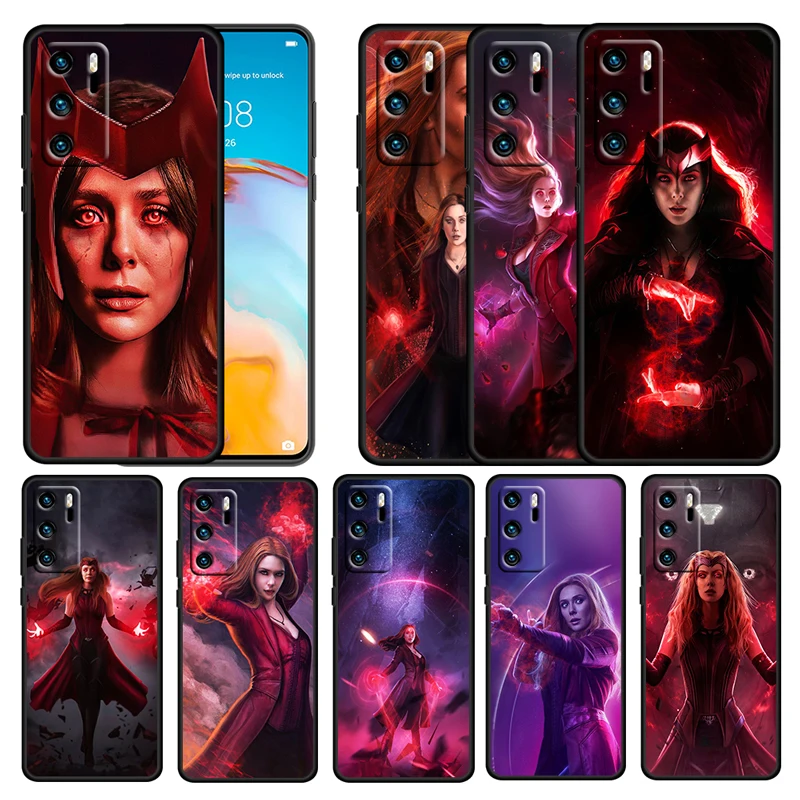 

Avengers Scarlet Witch Marvel Case For Huawei P50 P40 P30 P20 P Smart Z Pro Plus 2019 2021 Soft Shockproof TPU Black Phone Cover