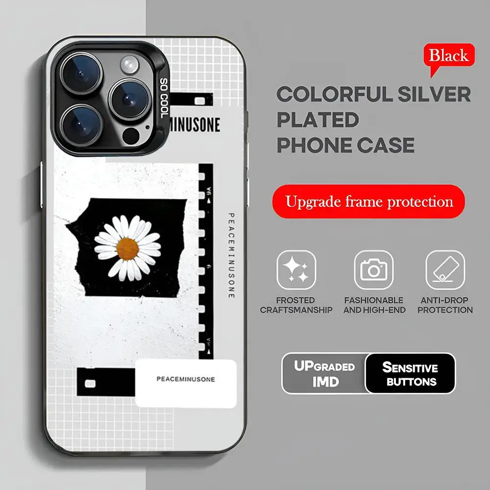 Модный чехол для телефона P-Peaceminusone 2024 IMD IPhone 16 15 Pro XR XS 7 8 Plus SE2024 противоударный