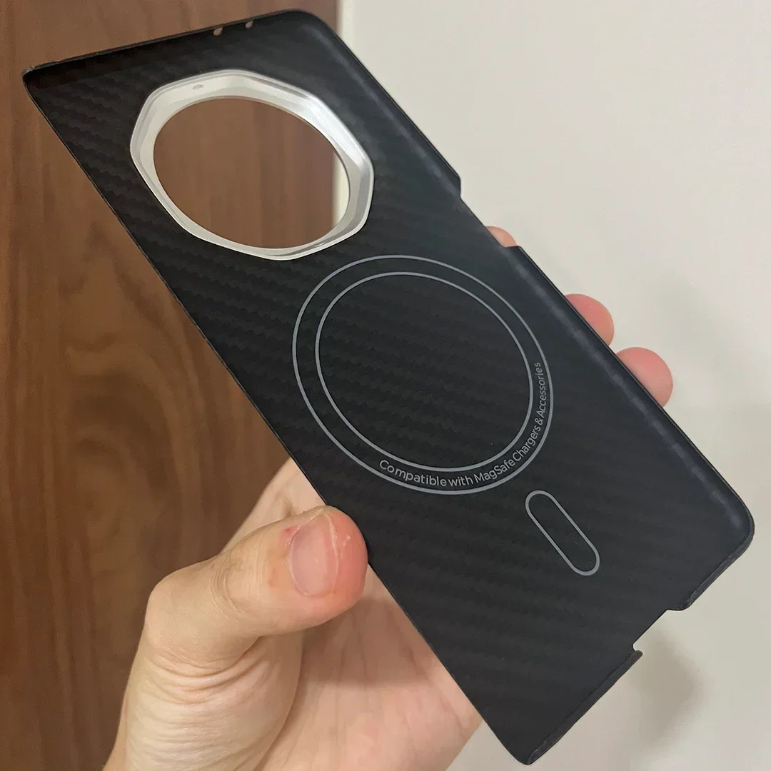 Магнитный чехол для телефона из настоящего арамидного углеродного волокна 600D