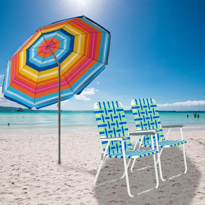 

2PCS Folded Camping Beach Chair High Quality Outdoor Garden Folding Chair Relax Lightweight Foldable Travel Chairs Furniture