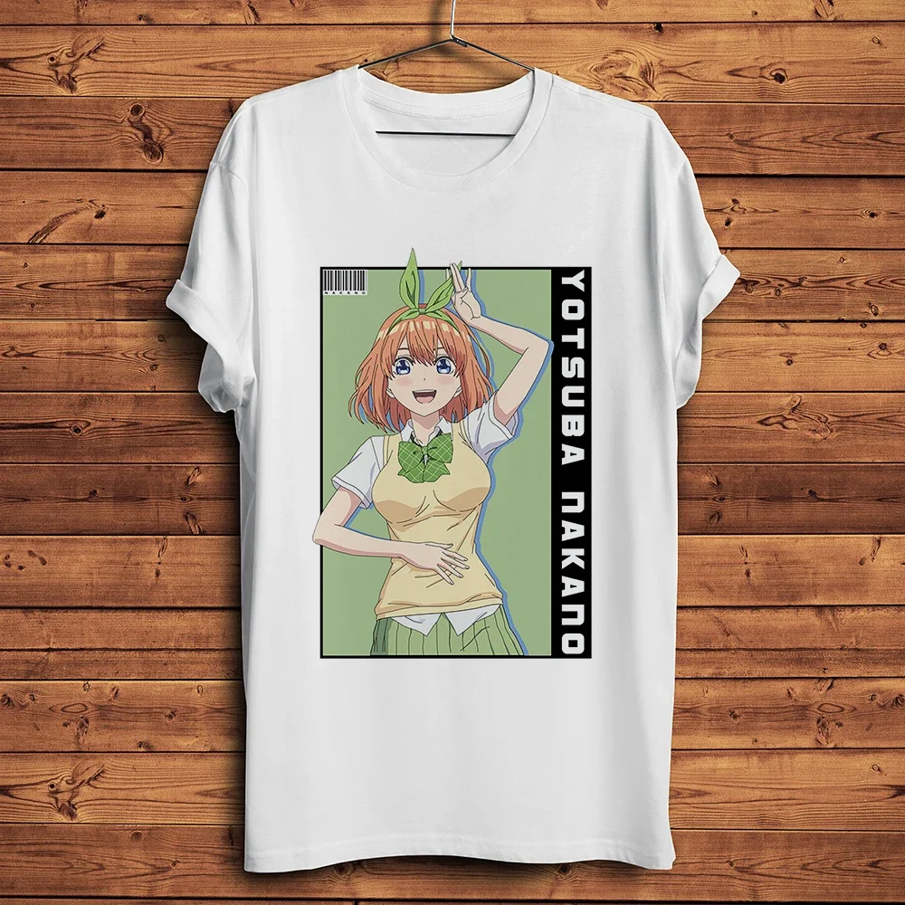 Фото Kawaii Yotsuba Nakano Забавная аниме-футболка Waifu, футболка с короткими рукавами унисекс, уличная одежда Otaku, Quintessential Quintuplets №1