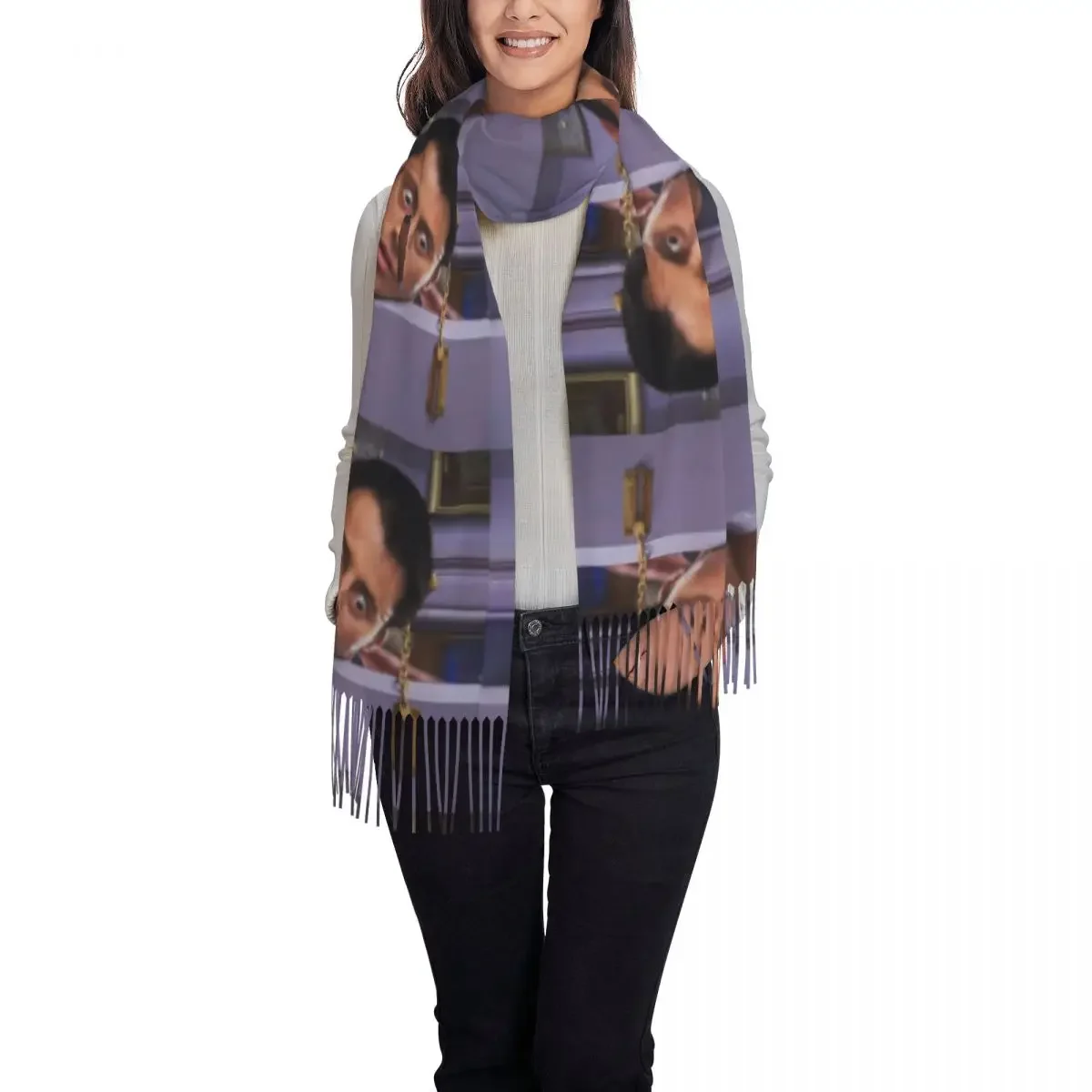 Забавный шарф с принтом на заказ для мужчин и женщин Осень-зима теплые шарфы