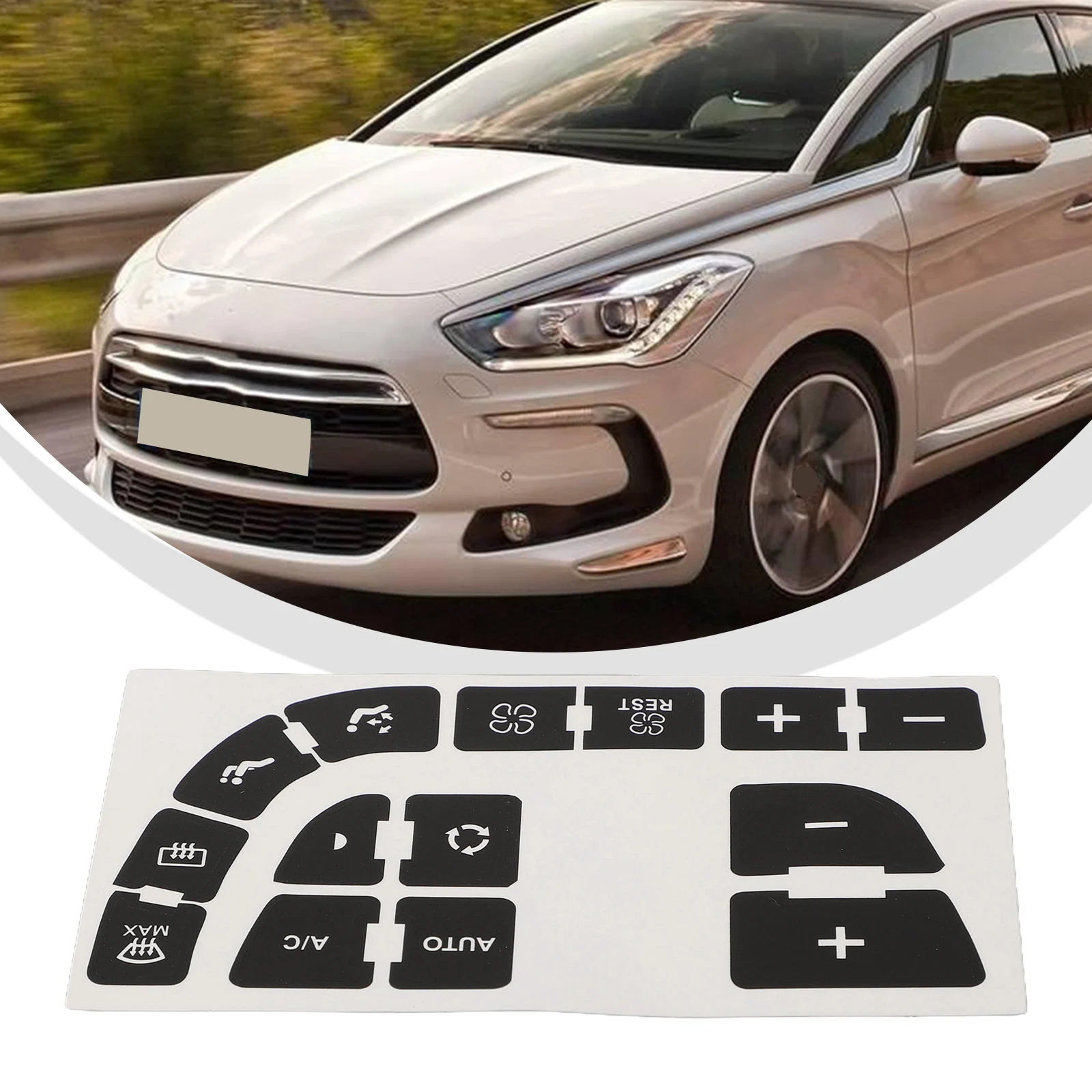 Набор наклеек для ремонта кнопок Clima C4 Grand Picasso черная наклейка на кнопку панели