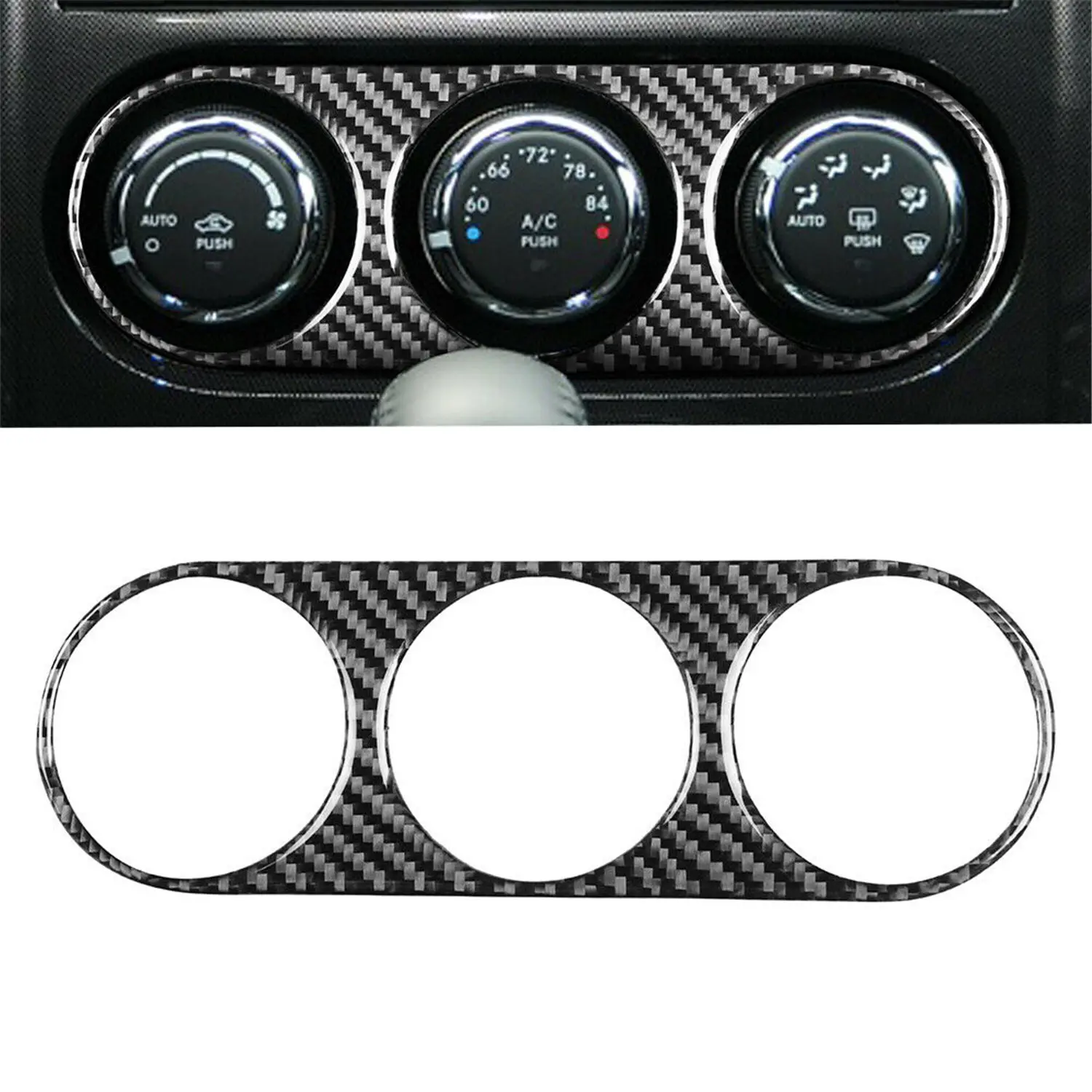 

Панель переключателя кондиционера из углеродного волокна, крышка для Dodge Challenger 2008-2014, автомобильная наклейка, автомобильные аксессуары