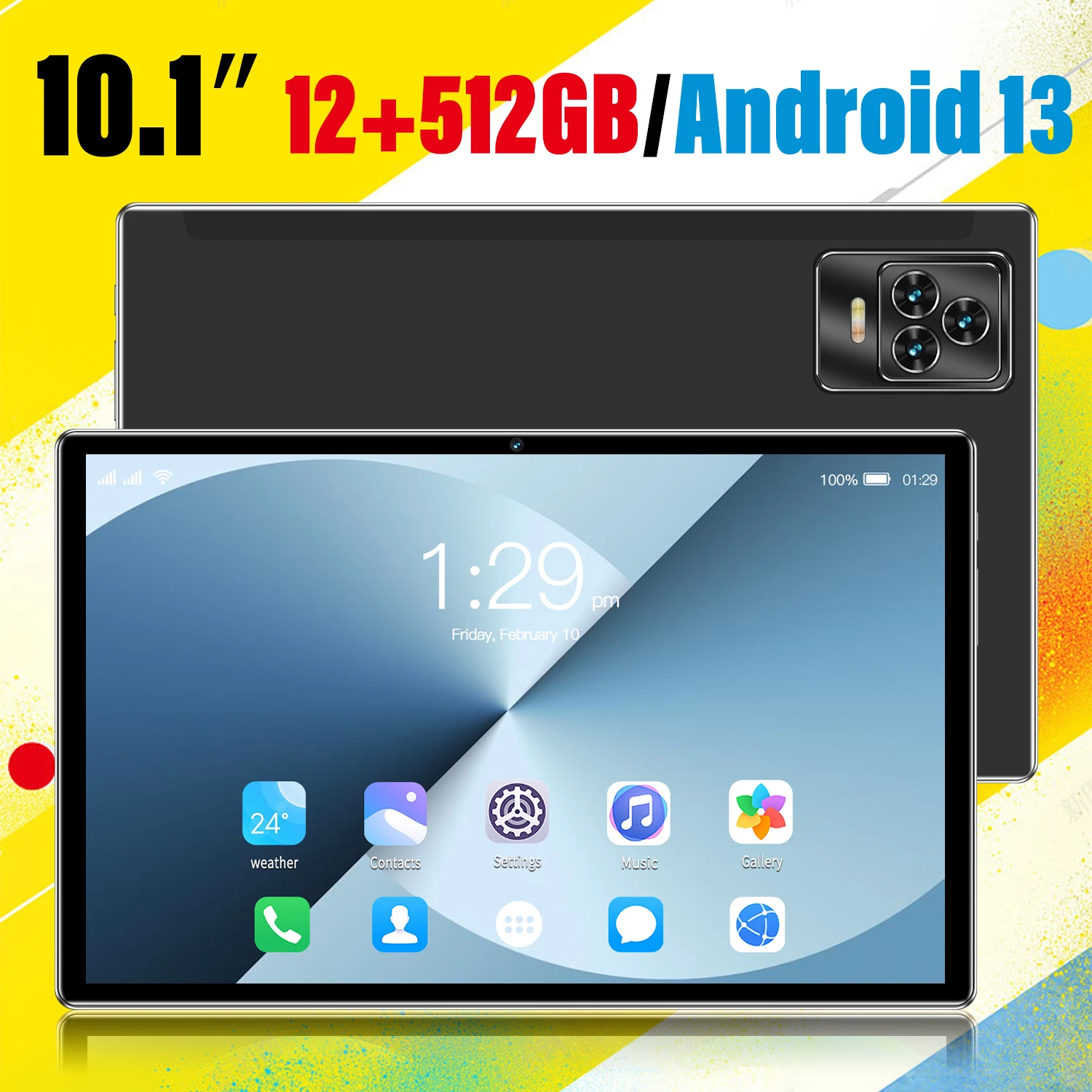 

2023 Globel Version New Tablet WiFi Tablet PC 10.1 Inch Android 13 12G+512GB SD Card Dual SIM 5G Call Phone GPS Tablet for Gifts