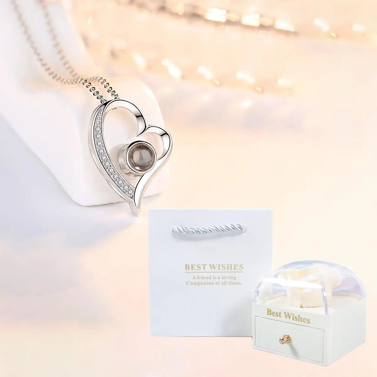 Подвеска-проектор с сердцем 100 языков