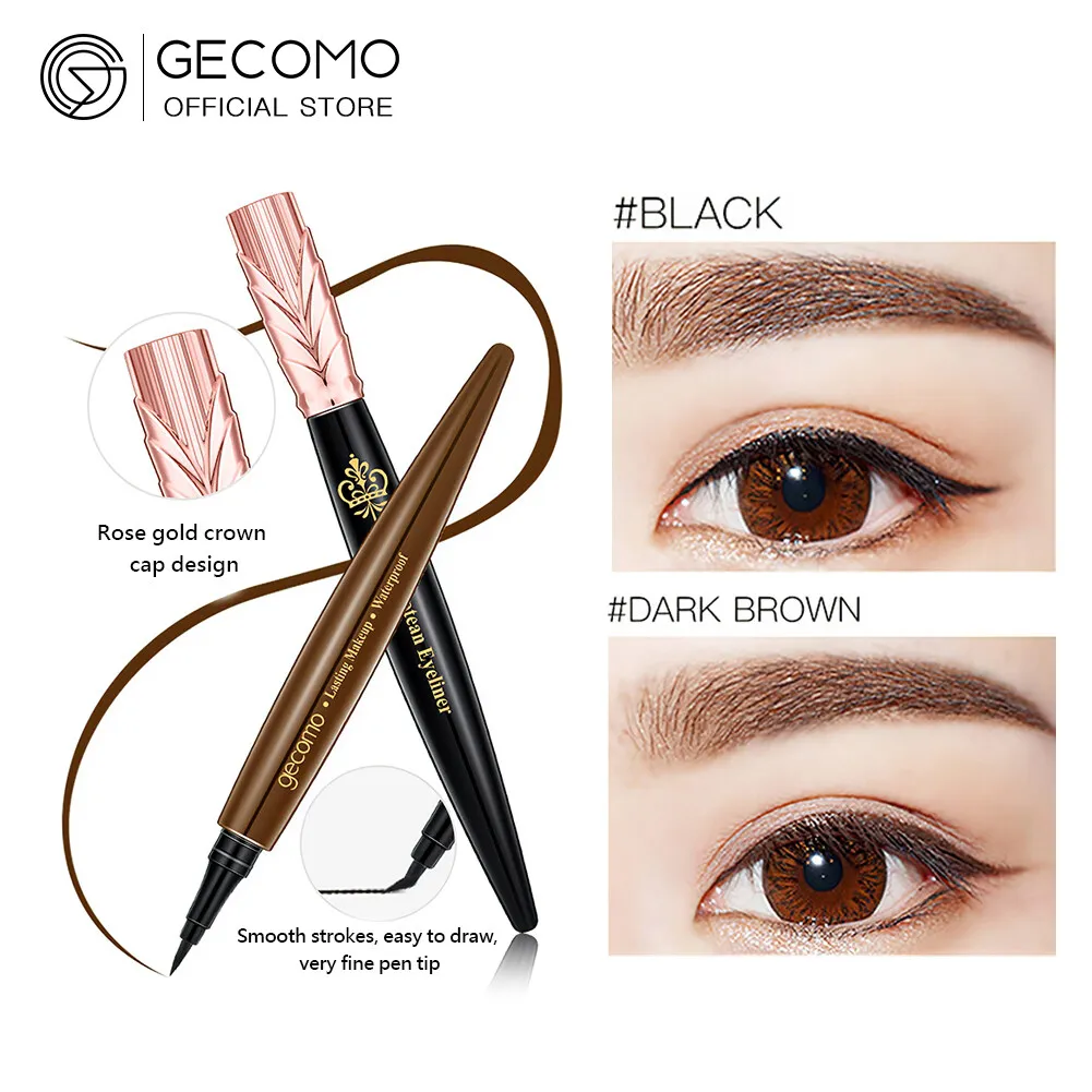 

Супер водостойкая черная жидкая подводка для глаз GECOMO, Стойкая подводка для глаз, легкая в нанесении косметика для глаз, инструменты для мак...