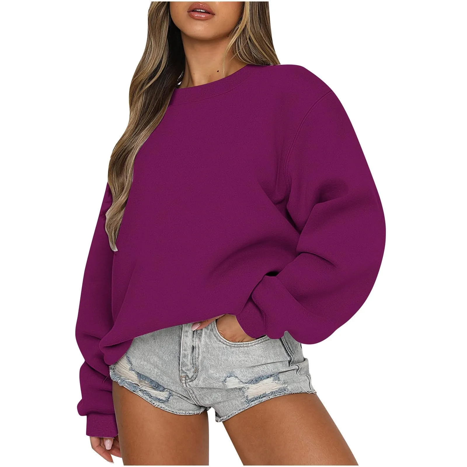 

New Women's Sweatshirts Casual Long Sleeve O-neck Loose Tops Ladies Outdoor Sportswear 2023 Female Autumn Clothing
