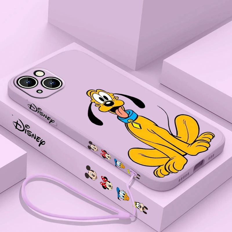 Чехол Goofy Goof для Apple iPhone 15 14 13 12 11 Pro Max Plus 8 7 SE чехол с жидкостью и левой веревкой