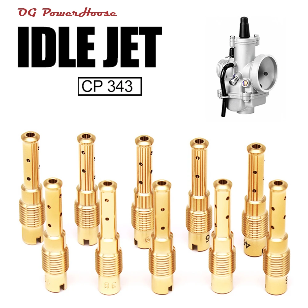 Фото Комплект из 5 форсунок холостого хода (Idle Jet Slow Pilot Jet Kit) 32-40 42-52, замена, код детали 343.0301 343.0302, запчасти для мотоциклов, подходит для карбюратора CP №1