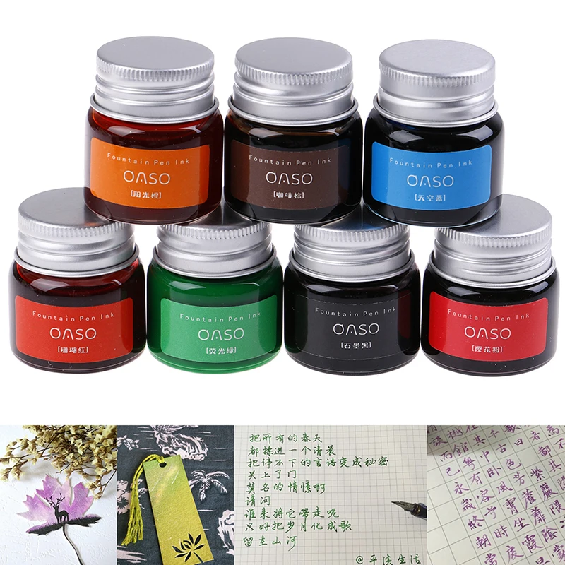 

20ml Authentic Pure Colorful Ink Fountain Pen Writing Ink Refill Glass Bottle