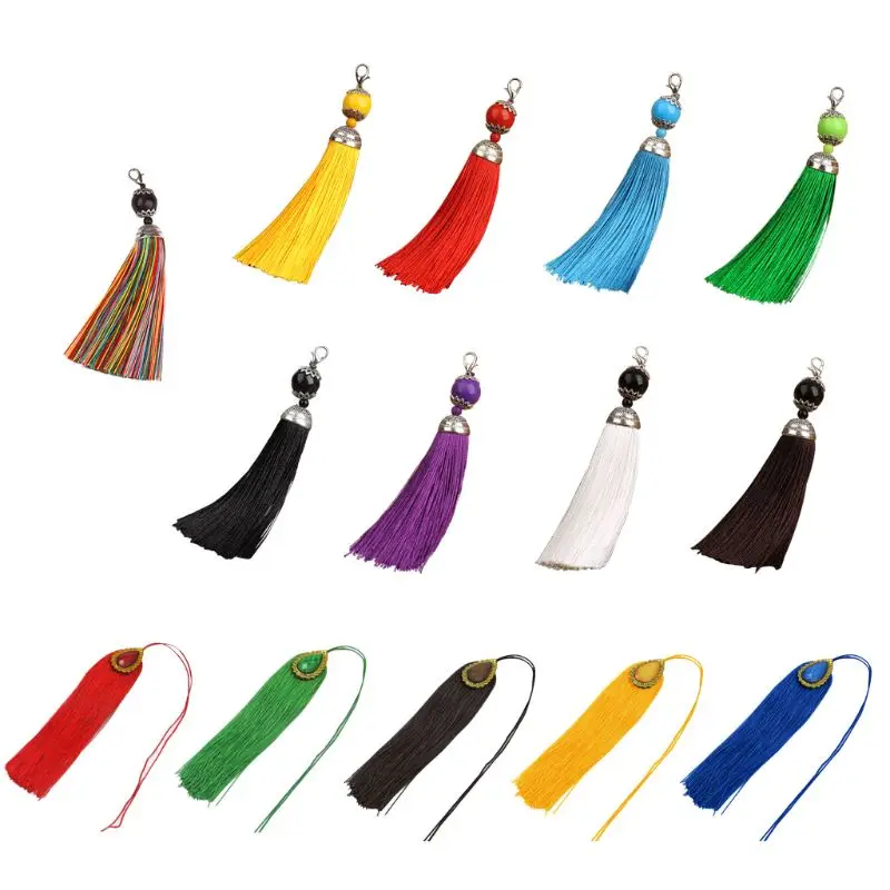 

Decorate Tassels Multi-color Bead Counter Decoration Polyester Tassels with Hanging Ring Silk Sewing Gift for Men