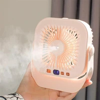 mini table fan strong wind portable and quiet water spray mist fans electric usb rechargeable air conditioner humidifier fs164