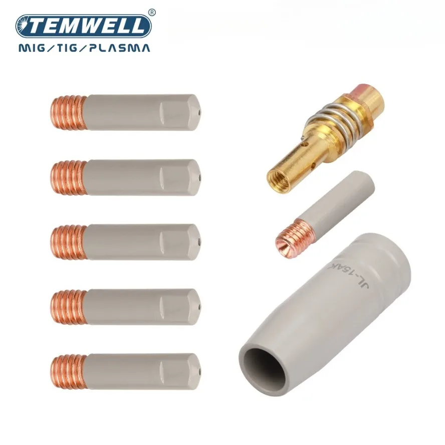 

TEMWELL 8 шт., 15AK, защитная насадка для покрытия, антипригарный сварочный шлак, европейский безвоздушный пистолет для защиты газа, аксессуар для сварочного пистолета Mig