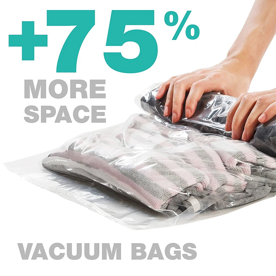 

New Clothes Compression Storage Bags Hand Rolling Clothing Plastic Vacuum Packing Sacks Travel Space Saver Bags for Luggage