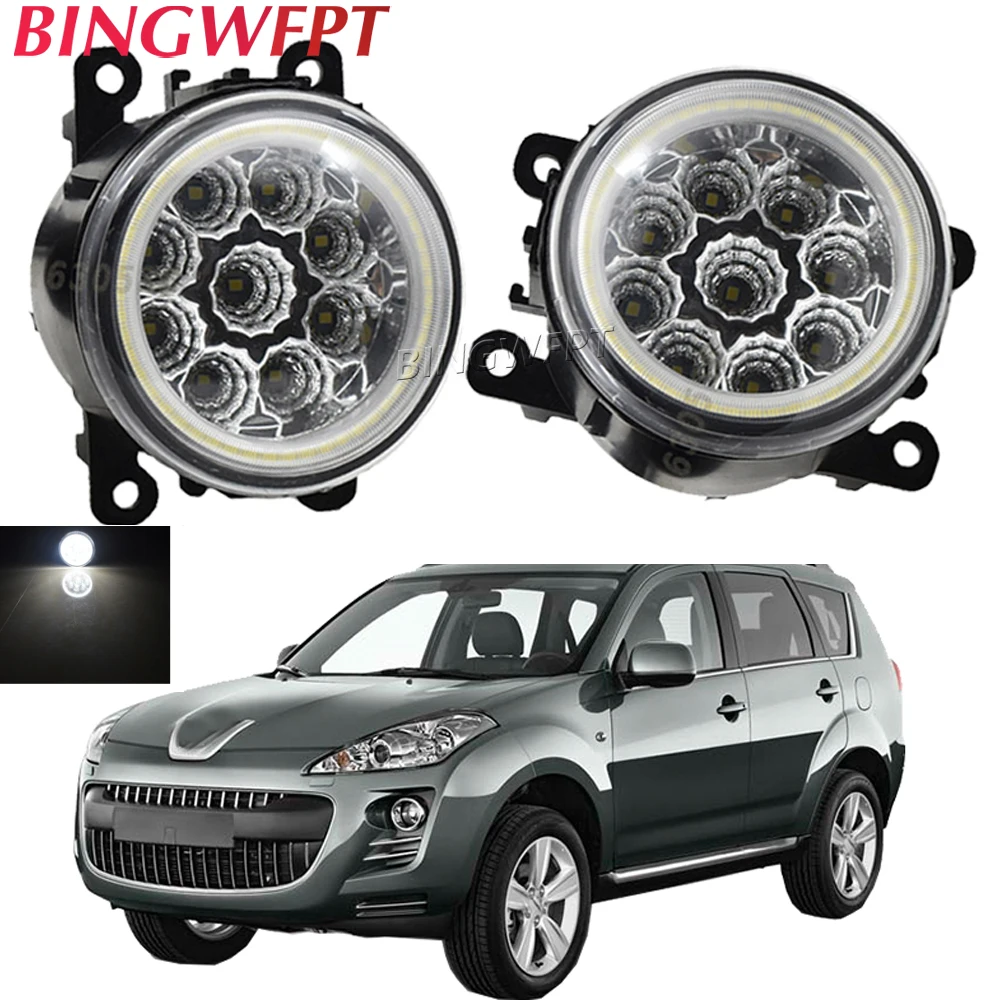 

2 PCS Fog Light Angel Eye Car LED Fog Lamp 12V For Peugeot Bipper Tepee 207 307 301 308 408 2008 3008 4007 4008 5008 407 607