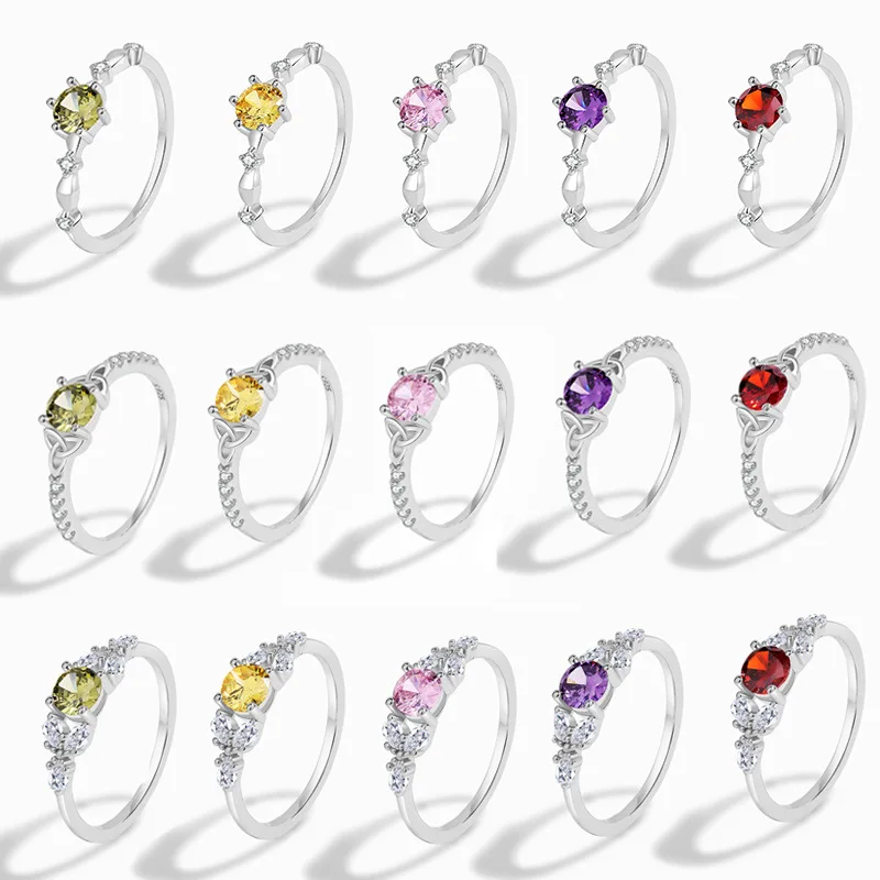 

Лидер продаж в Европе и Америке Универсальный простой и изысканный набор из стерлингового серебра S925 пробы с круглым глазом клевера и кольц...