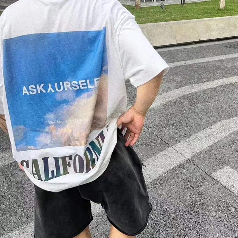 Хорошее качество модные мужские рубашки Askyurself California 1:1 футболка оверсайз