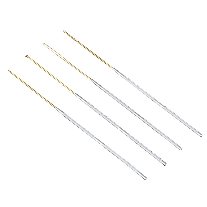 

Set of 4pcs Copper Stainless Steel Ear Wax Pick Curette Earwax Removal Picker Earpick Cleaner Tool Kit For Kids Adults Home