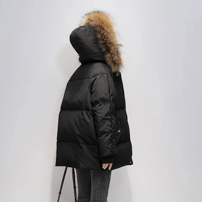 2021 Winter New Down Jacket Women's Hooded Parka Pure Color Casual Thicken Jacket Korean Fashion Long Sleeve Women's Jacket