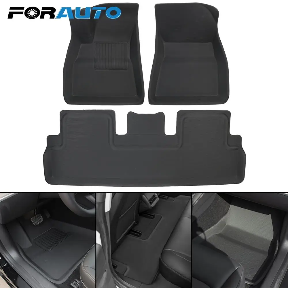 

Floor Mats Floor Liners Car Foot Mat Left Right Driving Waterproof Anti-slip 3pcs/set XPE For Tesla Model 3 Protective Pads