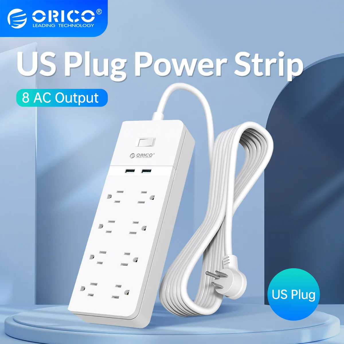 ORICO US вилка для электрической розетки силовая полоса 8AC 2 USB порта домашнего офиса