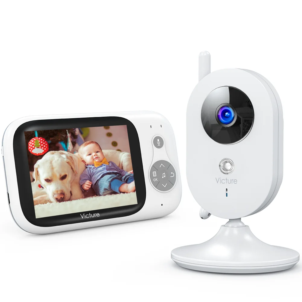 

Беспроводная видеоняня с ЖК-экраном 3,2 дюйма, 8 колыбельных 24 часа, портативная детская камера ночного видения