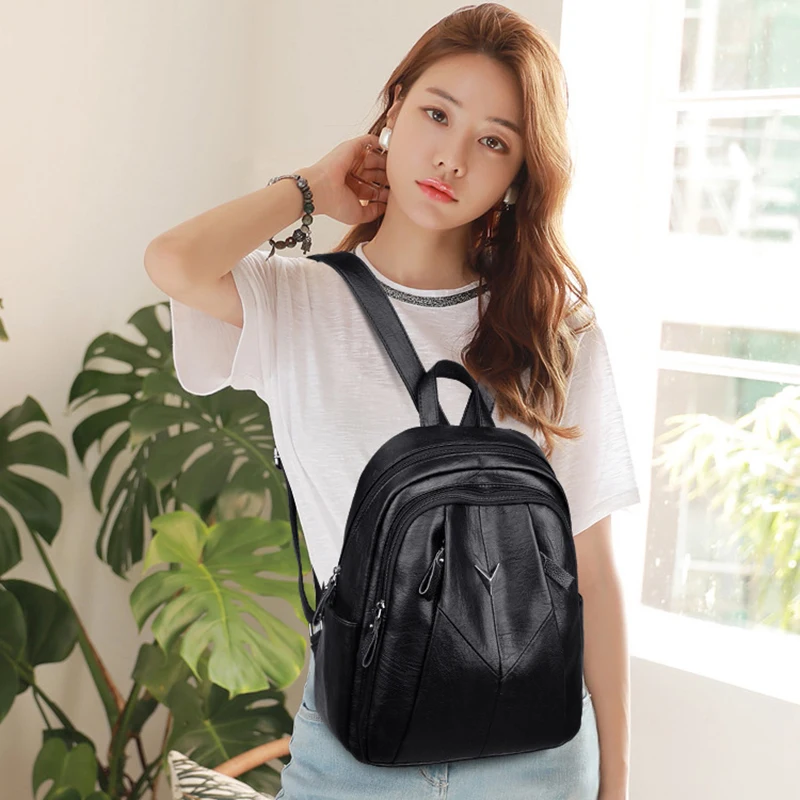 

Женский рюкзак, новинка 2022, модная женская сумка из натуральной кожи, летняя универсальная Студенческая модная Корейская дорожная сумка из мягкой кожи