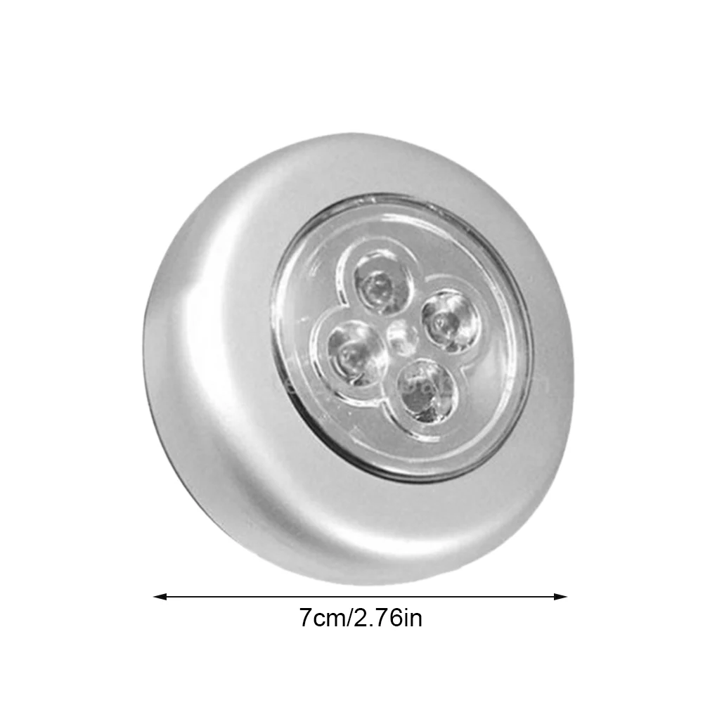

Автомобильный потолочный светильник, 4 светодиода, круглый сенсорный ночник, беспроводная самоклеящаяся Съемная лампа для шкафа, чулана