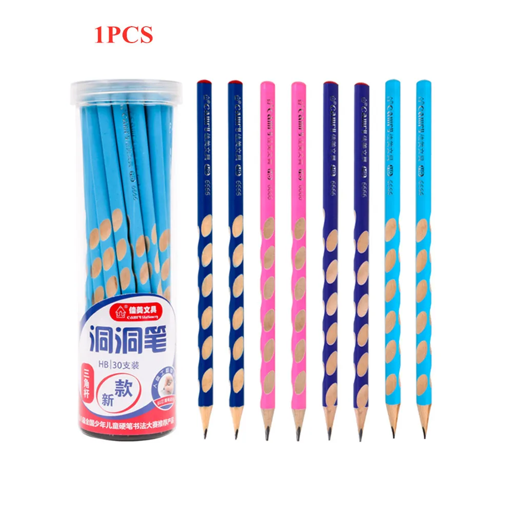 

1pc HB Kawaii Wooden Lead Pencils Creative Hole Pencil for Kids Gifts School Office Supplies Novelty Stationery Correction Tools