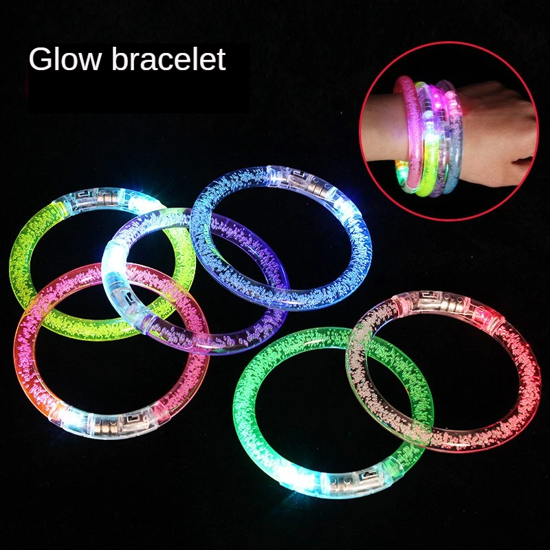 

50pcs Flash Dance Bracelets Wristbands LED Flashing Wrist Glow Bangle In The Dark Carnival Birthday Gift Neon Party Supplies