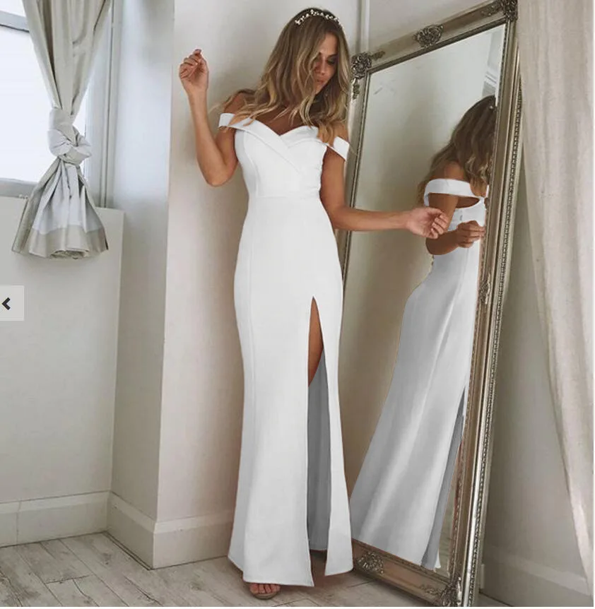 

Women Dress Autumn Tube Top Split Dress Sexy Dresses